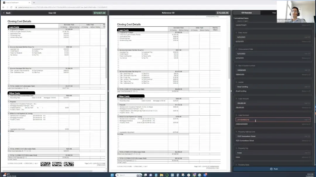 AREAL's Automated Closing Disclosure Balancer